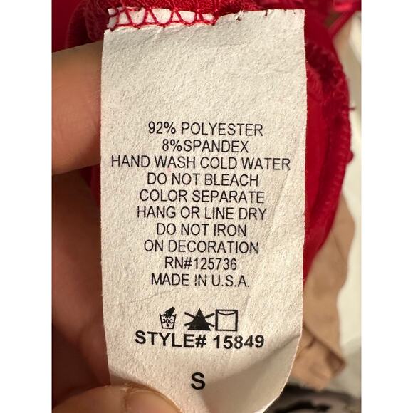 Y2K 90s Women’s Bedazzled Criss Cross Tank Top Red Size Small Vintage - Picture 6 of 12